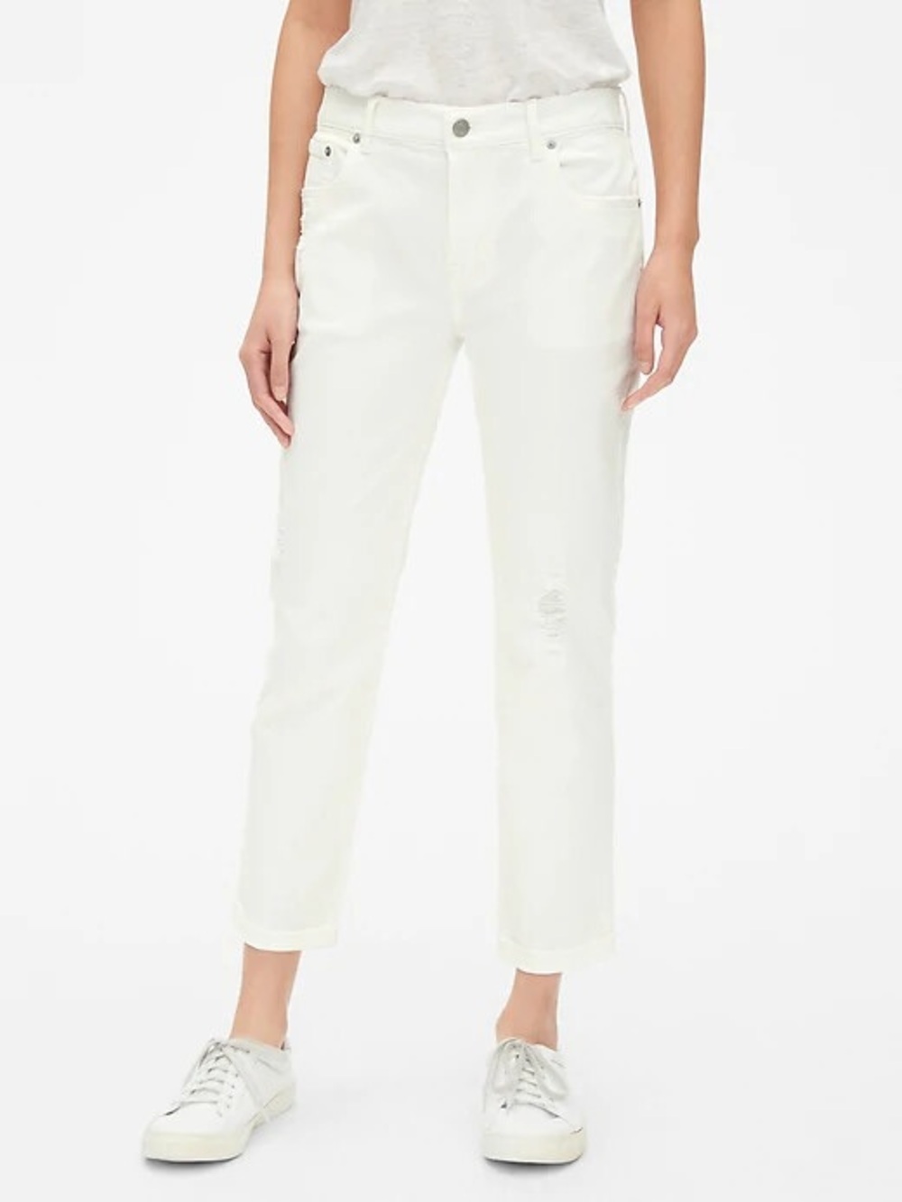 GAP White Girlfriend Jeans